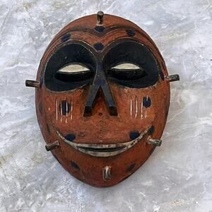 Burkina Faso-Style African Wood Mask From Ghana Bobo Festival Hand Carved